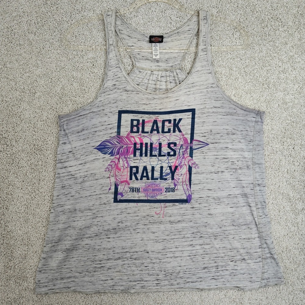 2018 Harley Davidson Black Hills Rally Dreamcatcher Womens Tank Top XL Space Dye